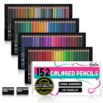 Feela 152 Colouring Pencils, Coloured Pencils Set with Pencil Sharpener Premium Soft Core for Adult Colouring Books Doodling Sketching