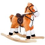 Qaba Kids Plush Toy Rocking Horse R