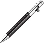 SMOOTHERPRO Carbon Fiber Bolt Action Pen with Stainless Steel Barrel Clip for EDC Signature Business Office Premium Ballpoint Pen Gift(CT020)