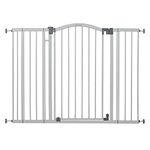 Summer Extra Tall & Wide Safety Pet and Baby Gate, 29.5"-53" Wide, 38" Tall, Pressure or Hardware Mounted, Install on Wall or Banister in Doorway or Stairway, Auto Close Walk-Thru Door - Gray