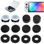 ZHI-NYLLDJS FPS Thumb Grips Set for Nintendo Switch/OLED/Lite,for Nintendo Switch Joystick Caps,Silicone Analog Stick Caps for Switch Joycon,Assist Motion Rings,Thumb Grip Caps (White&Black)