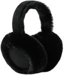 Kedofe Ear Muffs for Winter Women Foldable Fuzzy Cold Outdoor Earmuffs Soft Faux Furry Ear Warmers Covers (Black)