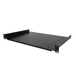 StarTech.com 1U Server Rack Shelf - Universal Rack Mount Cantilever Shelf for 19" Network Equipment Rack & Cabinet - Durable Design - Weight Capacity 55lb/25kg - 12" Deep Tray (SHELF-1U-12-FIXED-S)