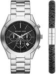 Michael Kors MK1056SET Mens Slim Runway Watch and Bracelet Gift Set