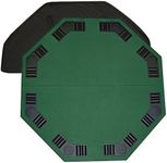 48" Green Octagon Folding Poker and Blackjack Table Top with Carrying Case by Brybelly