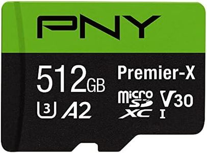 PNY P-SDU512V32100PX-GE 512GB Premier-X Class 10 U3 V30 microSDXC Flash Memory Card, Black