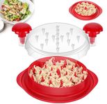 Chicken Shredder Tool Twist, Large Visible Chicken Breast Shredder Tool, BPA Free, Ergonomic Handle, Non-Slip Base Pad and Handle, Meat Shredder for Chicken, Pork, Beef (Red)