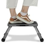 Navaris Portable Step Stool - Folding One Step Ladder - 16cm / 18.5cm / 21.2 cm (6.3" / 7.3" / 8.4") Adjustable Height - 150kg (330 lb) Max Capacity - Grey