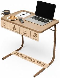 Table-Mate TV Tray Table | Portable Desk Folding Dinner Tray, Couch Table Trays for Eating Snack Food, Portable Laptop Desk, Bed Trays for Eating | Adjustable TV Trays with 3 Angles and Cup Holder