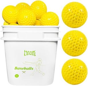 HANKLENSS 24 Pack Bucket of Dimpled Baseballs for Pitching Machine - Practice Balls for Hitting and Fielding, Rubber Baseballs for Hand-Eye Coordination