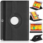 360 Degree Leather Stand Folio Cover Rotate Case for Samsung Galaxy Tab S 10.5" SM-T800 T805 (Black)