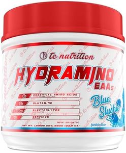 Hydramino EAA + BCAA Powder - 40 Servings - Essential Amino Acids Supplement For Max Recovery, Energy, Strength, & Hydration | 7g 2:1:1 BCAAs, 8g EAAs, 600mg Electrolytes (Vegan, Blue Slushie)