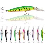 Shaddock 10pcs/lot Hard Minnow Lure Baits 3D Fishing Eyes Topwater Floating Life-like Swimbait Fishing Lures Bass Crankbait Tackle