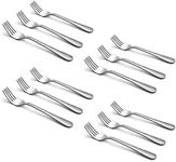 LIANYU 12 Pieces Children Stainless Steel Fork, Cute Kids Toddler Forks, Children Silverware Flatware Set, Kids Children Cutlery Set, Small Kid Utensil for Self Feeding, Mini Salad Fork