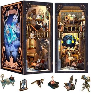 Cutefun Book Nook Kit for Adults, DIY Miniature House Dollhouse Kit for Adults and Teens, 3D Wooden Puzzle Booknook Bookshelf Insert Decor Gifts (Nebula Common Room)