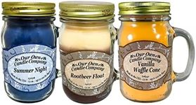 Our Own Candle Company Our Own Bonfire, Rootbeer Float, Night-Summer Variety Scented Mason Jar Candles, 13 oz (3 Pack)