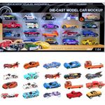 Mallexo 20pcs Sports & Race Diecast Cars Pack Toy Playset for Kids 1:64 Scale Metal Alloy Die-Cast Vehicles Collection of Super Cars for Boys and Girls | Pro Series Racing Cars Set (20Pcs Metal Car)