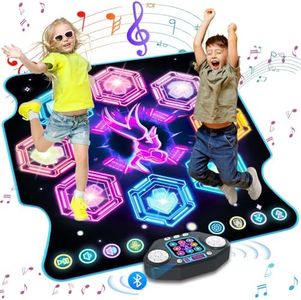 TERRAMUS Dance Mat Girls Toy for Children, 27 Levels Dance Mat with 8 LED Lights from 3 4 5 6 7 8 9 10 11 Years Outdoor Montessori Birthday Gifts Music Mat with Bluetooth Girls 3-12 Years