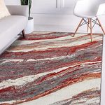 ishro home 3 x 5 Feet 3D Jet Multi Printed 3D Jet Vintage Persian Carpet Rug Runner and Carpets for Bedroom/Living Area/Home with Anti Slip Backing (3x5 ft, Marble Maroon)