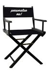 Personalise Online - Premium Directors/Make-up/Cosmetic Chair (Black Wood Frame & Canvas) - FREE PERSONALISATION - Customised, Solid Wood, Gift for her – for Makeup Artists, Film Production, Events