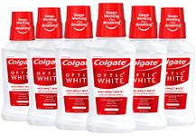 Colgate Optic White Whitening Mouthwash, Icy Mint, 8 Fl Oz (Pack of 6)