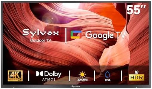 SYLVOX Outdoor TV, 55 inch 2000 Nit High Brightness Smart TVs, 4K Sunlight Readable Display, IP56 Waterproof, Smart TV for Outdoor Households or Commercial Places (Pool Pro 3.0)