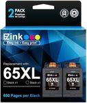 E-Z Ink Remanufactured Ink Cartridge Replacement for HP 65 65XL 65 XL Ink Cartridge to Use with HP 5000 5055 5052 5014 5010 5070 3755 3700 3772 3752 2622 2652 2655 2600 2640 Printer (2 Black)