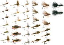 Eastern Trout Fly Fishing Flies Collection 32 Flies + Fly Box