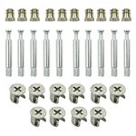 TUOREN 10Set Cabinet Furniture Connecting Cam Fitting with Dowel and Pre-Inserted Nut