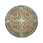 Bits and Pieces - 10” (25.5 cm) Glow-in-The-Dark Celtic Compass Decorative Stone - Yard Decoration – Beautiful Lawn/Garden Stone