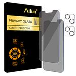 Ailun 2Pack Privacy Screen Protector for iPhone 13 [6.1 inch] + 2 Pack Camera Lens Protector, Anti Spy Private Tempered Glass Film,[9H Hardness] - HD [4 Pack]