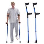 VEVOR Forearm Crutches for Adults, 11-Level Height Adjustable Walking Crutches with 4-Level Upper Cuff, Lightweight Aluminum Medical Support Crutches for Leg Injury Surgery Disabled, 1 Pair (350LBS)