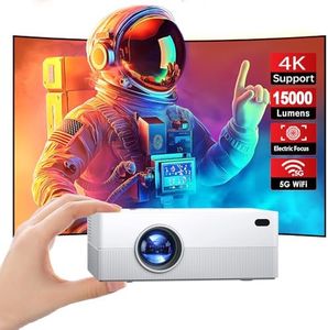 [Electric Focus] 4K Mini Projector with WiFi and Bluetooth, JOWLURK 15000L Portable Projector, Outdoor Movie Projector for Home Bedroom, Compatible with Android/iOS/Windows/TV Stick/HDMI/USB