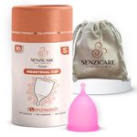 Senziwash Truecup Reusable Menstrual Cup for Women-Small Size-Up to 10 Hours Protection | No Rashes, Leakage or Odour | Hygienic & Comfortable Period cup | 100% Medical Grade Silicone | FDA Approved (Small)