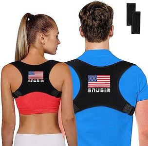 SNUSIM Posture Corrector Upper Back Brace Neck Shoulder Back Support Brace Pain Relief Belt for Women Men Braces Spine Straightener Breathable - Adjustable