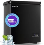 DEMULLER Chest Freezer, Small Deep 4.0 Cubic Feet Black Freezers, Compact Top Open Door with Electronic Panel, Temp Range -12 ℉ to 50 ℉, Two Storage Wire Baskets, Manual Defrost