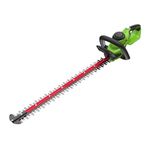 Greenworks Cordless Brushless Hedge Trimmer 24V 70cm Dual Action Blade, Cuts up to 25.4mm Thick Branches and Stems 3200 spm WITHOUT BATTERY GD24HT70, 3 Year Guarantee, Green