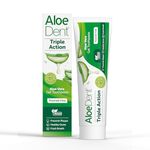 Aloe Dent Triple Action Aloe Vera Toothpaste Fluoride Free , Natural Action, Vegetarian , Cruelty Free , SLS Free, CoQ10, Healthy Gums , 100 ml