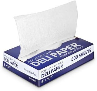 500 Count Pre-Cut Deli Wax Paper Sheets, 8” Heavy Duty Pop Up Dry Wax Sheets for Restaurant, Disposable Deli Paper for Food, Waxed Paper Sheets for Burrito, Hot Dog or Sandwich, Stock Your Home