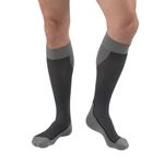 JOBST Sport Compression Socks, 20-30 mmHg, Knee High, Large, Black/Grey