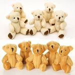 NEW 10 X Cute And Cuddly Small Teddy Bears - 5 X Brown And 5 X White - Gift Present