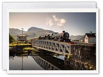 Neil Barr Jacobite Steam Train & Ben Nevis at Banavie - Scotland Greeting Card by Scottish Landscape Photographer Blank Inside