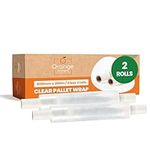 Orange Packaging Clear Pallet Wrap with Protective Package - 2 Clear Extended Core Shrink Wrap Rolls - 400mmx200m Heavy Duty Clear Wrap - Strong Shrink Plastic Wrap for Moving, Pallet and Furniture