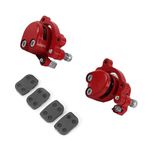 Front Rear Disc Brake Caliper, 2PCS Red Brake Caliper Disc Brake Caliper Pads Set Fit for Chinese Mini Moto Kid ATV Quad 43cc 47cc 49cc