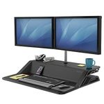 FELLOWES Lotus Sit-Stand Workstation Desk, Adjustable, Pre-Assembled, Black