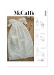 MCCALLS M8460A Infant's Christening Gown, Romper and Bonnet A (NB-S-M-L)