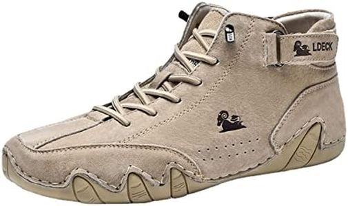 Ankle Chukka Boots for Men's Suede Velcro Leather Casual Sneakers Driving Shoes Non-slip Breathable High Boots Chukka Lace-up Flats Oxford Shoes Vintage Hand Stitching Comfort Soft Loafers Flat Shoes