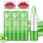 Lip Balm Set,Aloe Vera Lipstick,3PCS Magic Temperature Colour Changing Lip Gloss,Long-Lasting Moisturising Nutritious Cream,Lip Plumper Makeup Set