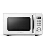 Galanz GLCMKZ07WER07 Retro Countertop Microwave Oven with Auto Cook & Reheat, Defrost, Quick Start Functions, Easy Clean with Glass Turntable, Pull Handle,0.7 cu ft, White