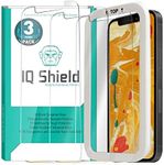 IQShield Tempered Glass Screen Protector for Apple iPhone 12 Pro Max [V2](3-Pack)(6.7 inch, Installation Frame Included) Anti-Bubble, 99% Transparent HD, Military Grade & Shatter-Proof Shield